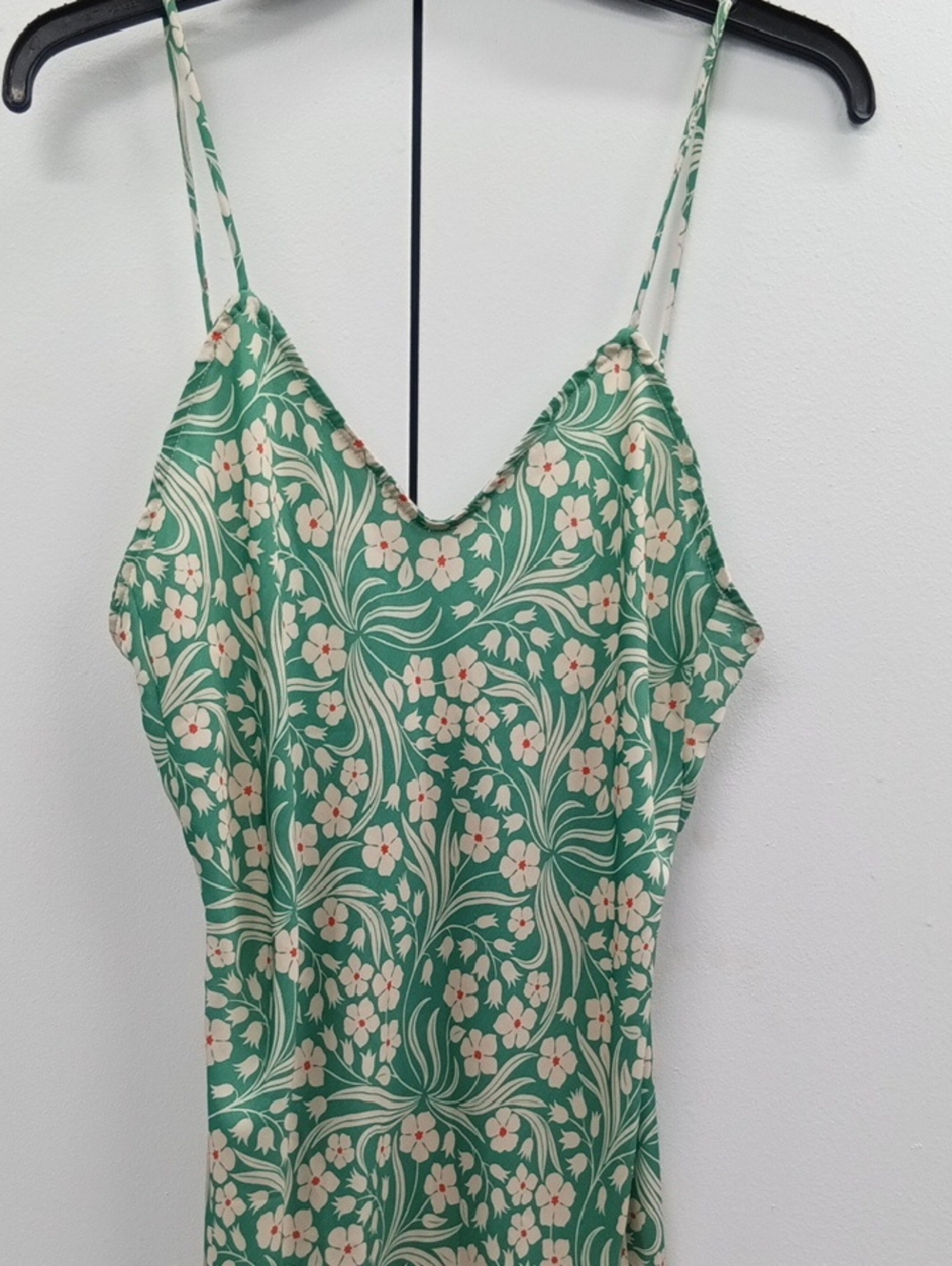 RESA Micah Maxi Slip Dress Green Floral Size L